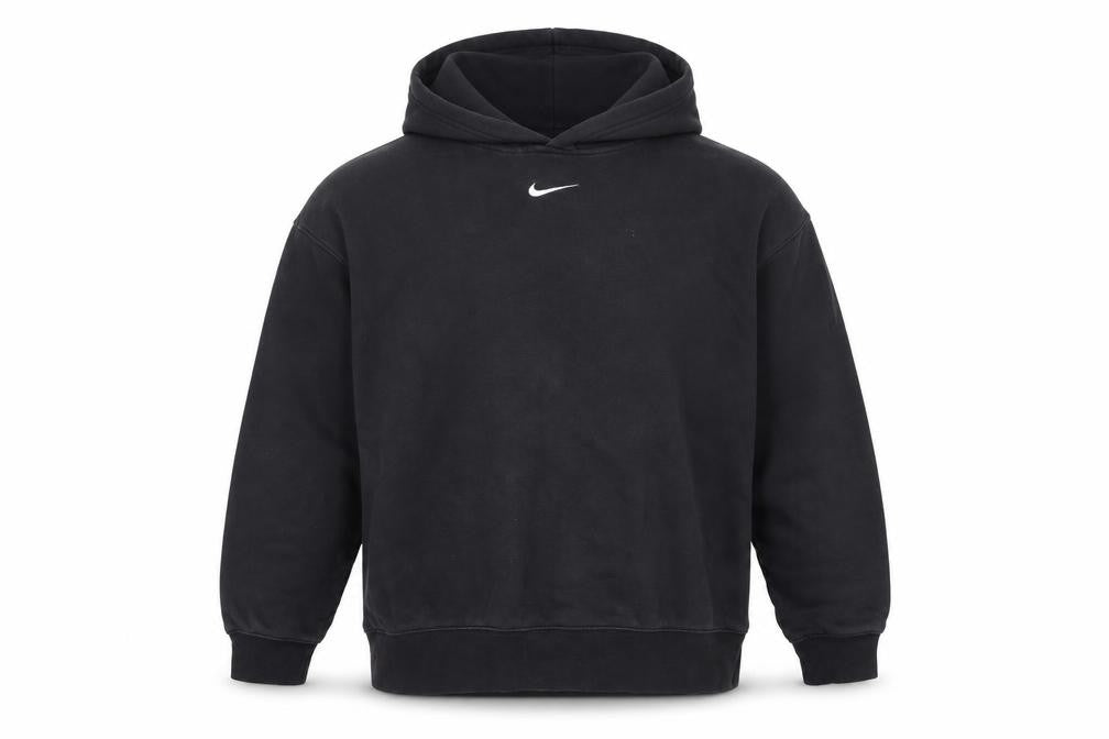Nike Unisex Adults Black M Pullover Hoodie Swoosh Logo Fleece Pockets