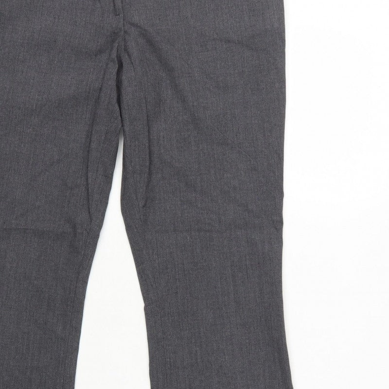 H&M Women Grey UK 10 Straight Leg Dress Trousers Workwear