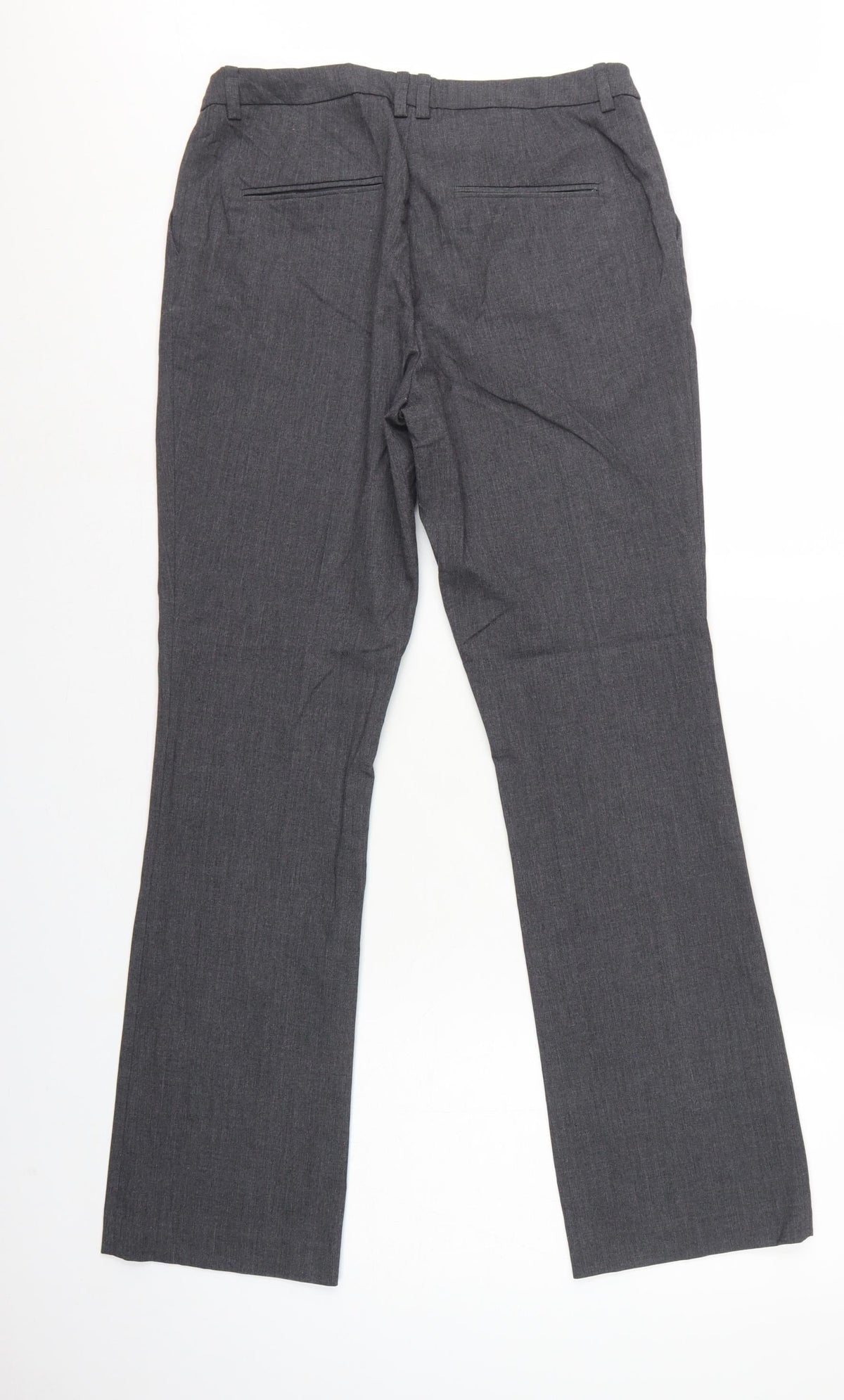 H&M Women Grey UK 10 Straight Leg Dress Trousers Workwear