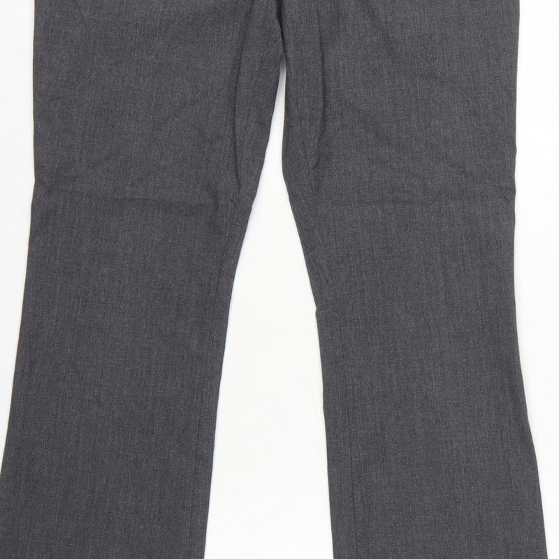 H&M Women Grey UK 10 Straight Leg Dress Trousers Workwear