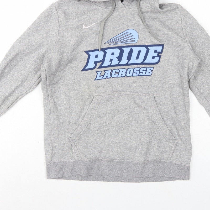 Nike Unisex Grey M Pullover Hoodie Pride Lacrosse Logo Sports