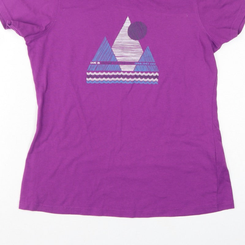 Dare 2b Women Purple UK 12 Geometric Short Sleeve Jersey T-Shirt