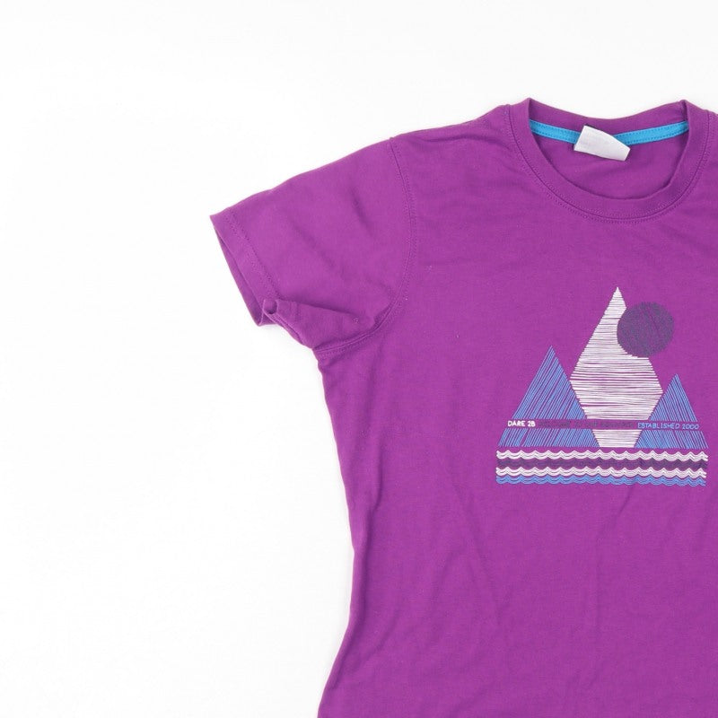 Dare 2b Women Purple UK 12 Geometric Short Sleeve Jersey T-Shirt