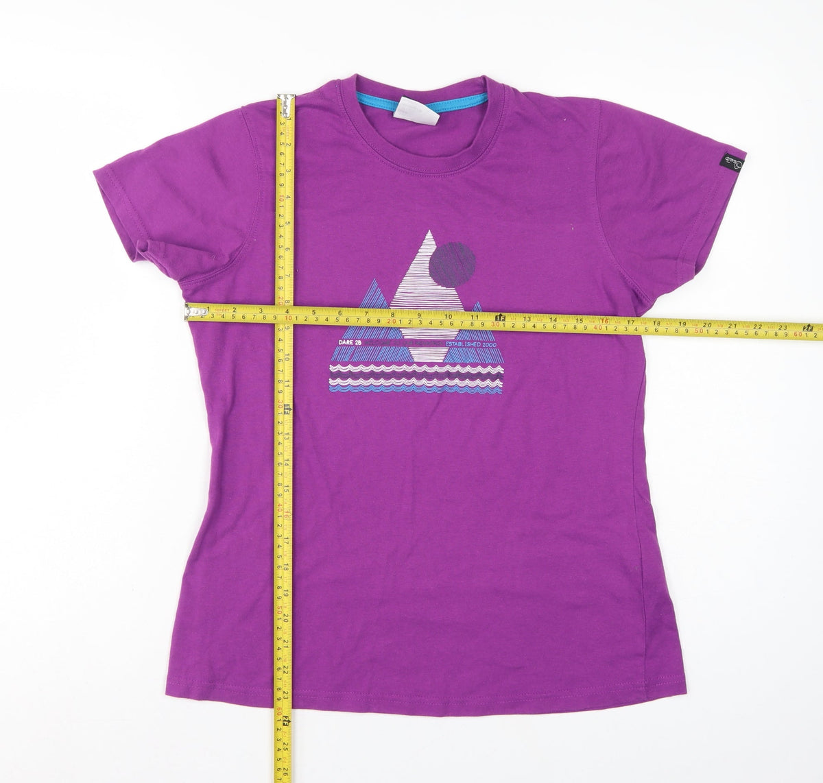 Dare 2b Women Purple UK 12 Geometric Short Sleeve Jersey T-Shirt