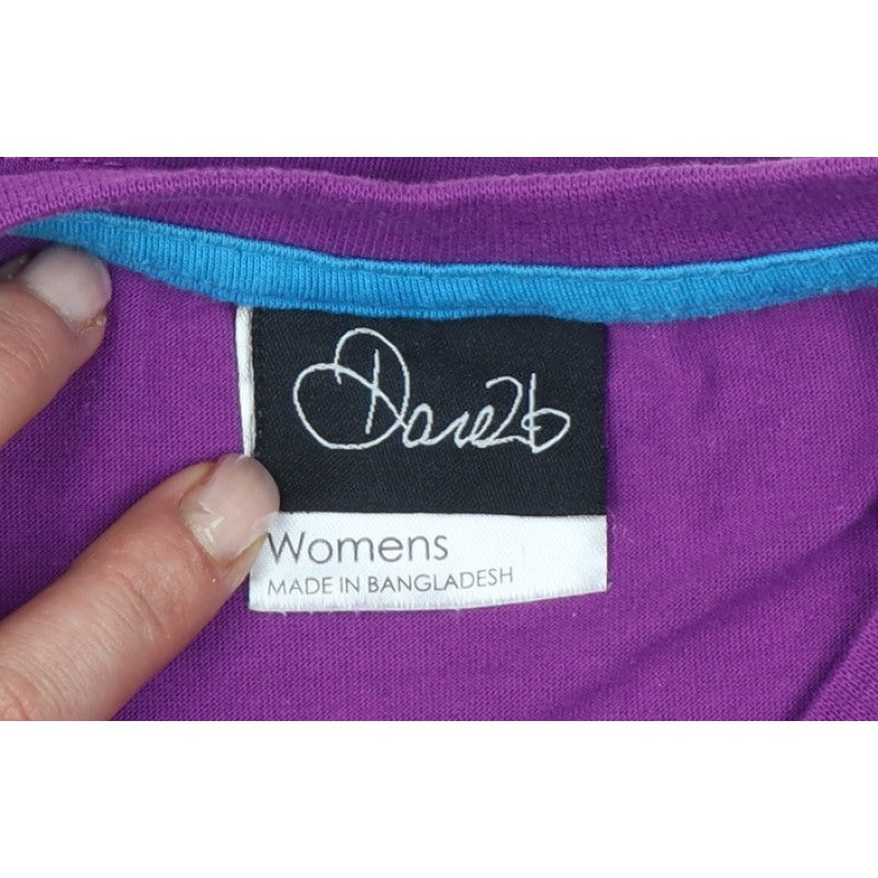 Dare 2b Women Purple UK 12 Geometric Short Sleeve Jersey T-Shirt