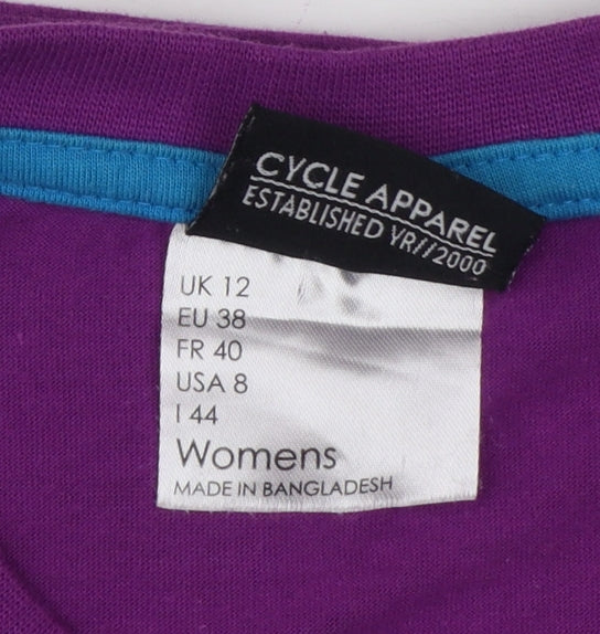 Dare 2b Women Purple UK 12 Geometric Short Sleeve Jersey T-Shirt