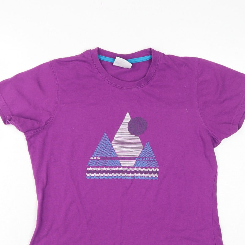 Dare 2b Women Purple UK 12 Geometric Short Sleeve Jersey T-Shirt