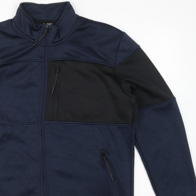 U.S. Athletic Men’s Navy Medium Full Zip High Neck Sweatshirt