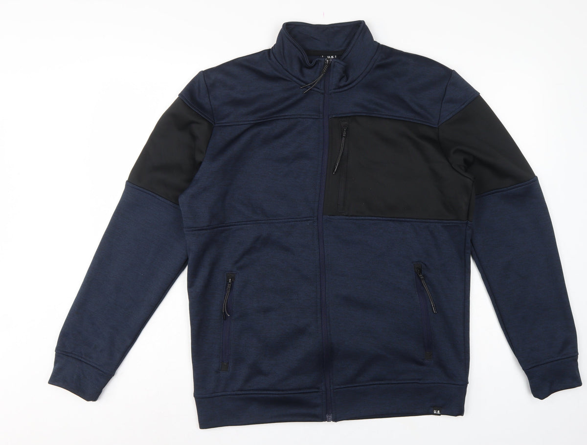 U.S. Athletic Men’s Navy Medium Full Zip High Neck Sweatshirt