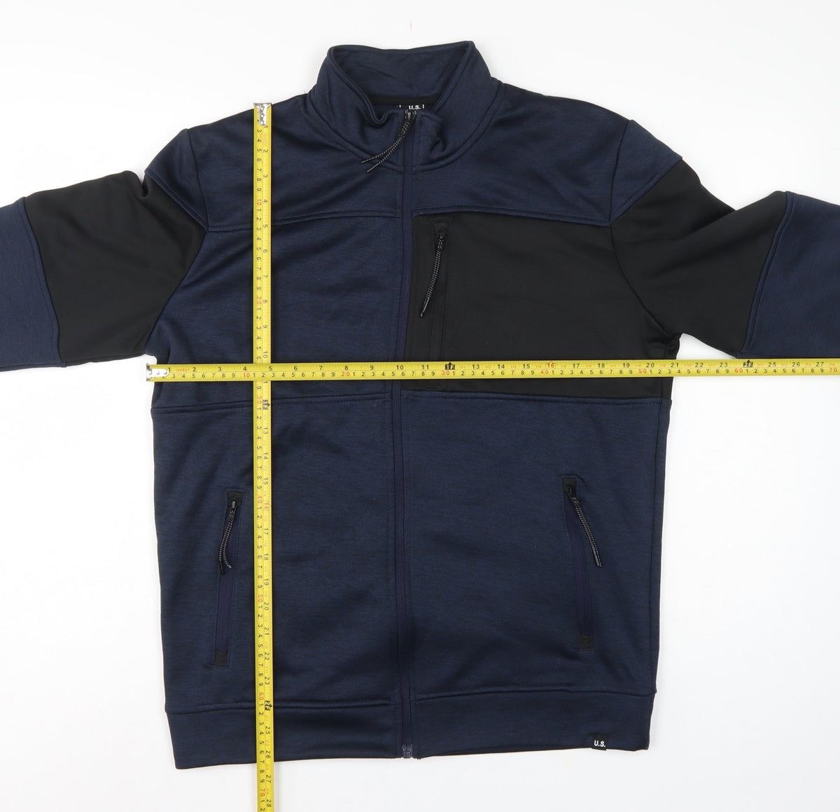 U.S. Athletic Men’s Navy Medium Full Zip High Neck Sweatshirt