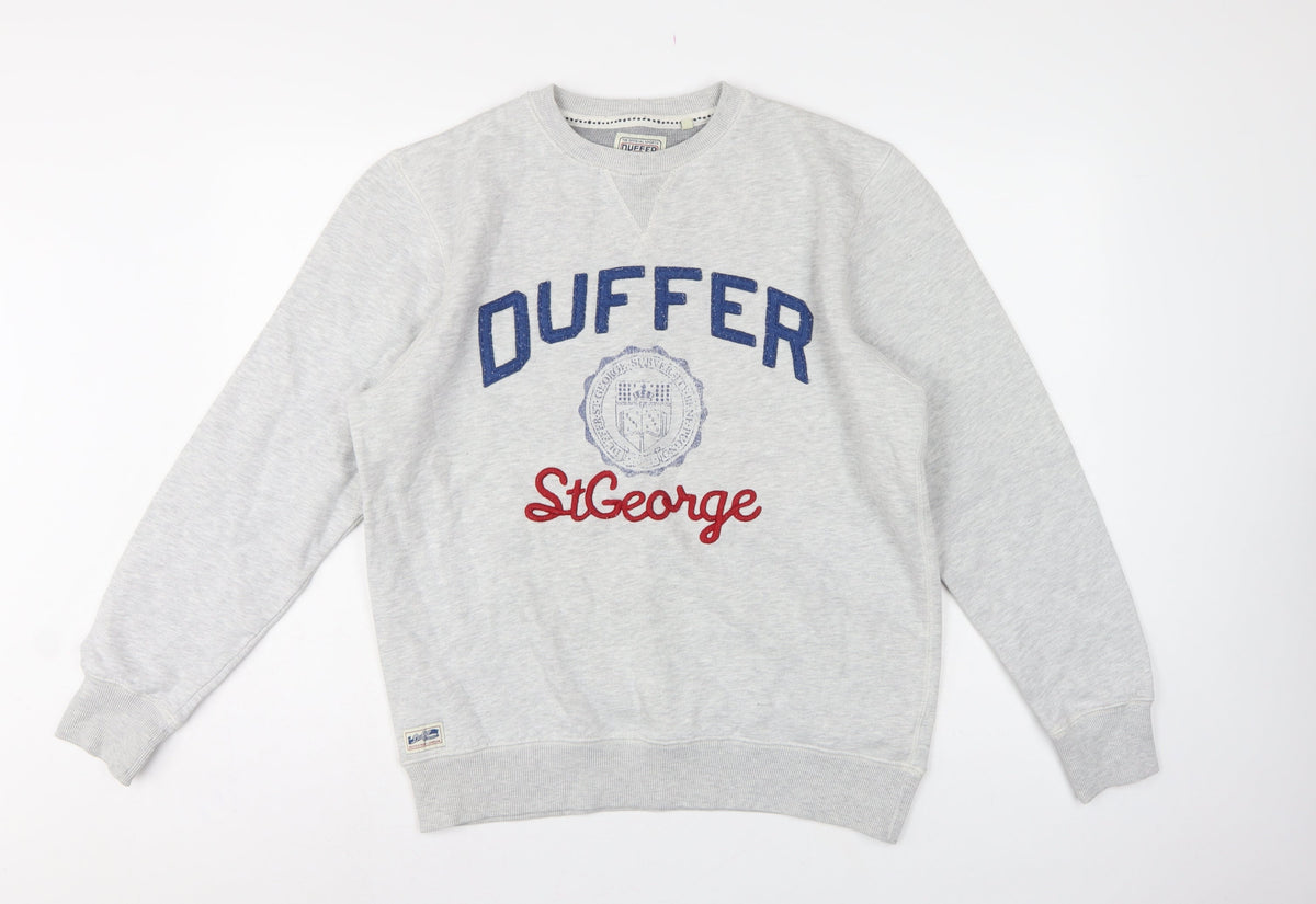 Duffer Men’s Grey L Pullover Crew Neck St George Graphic Sweatshirt