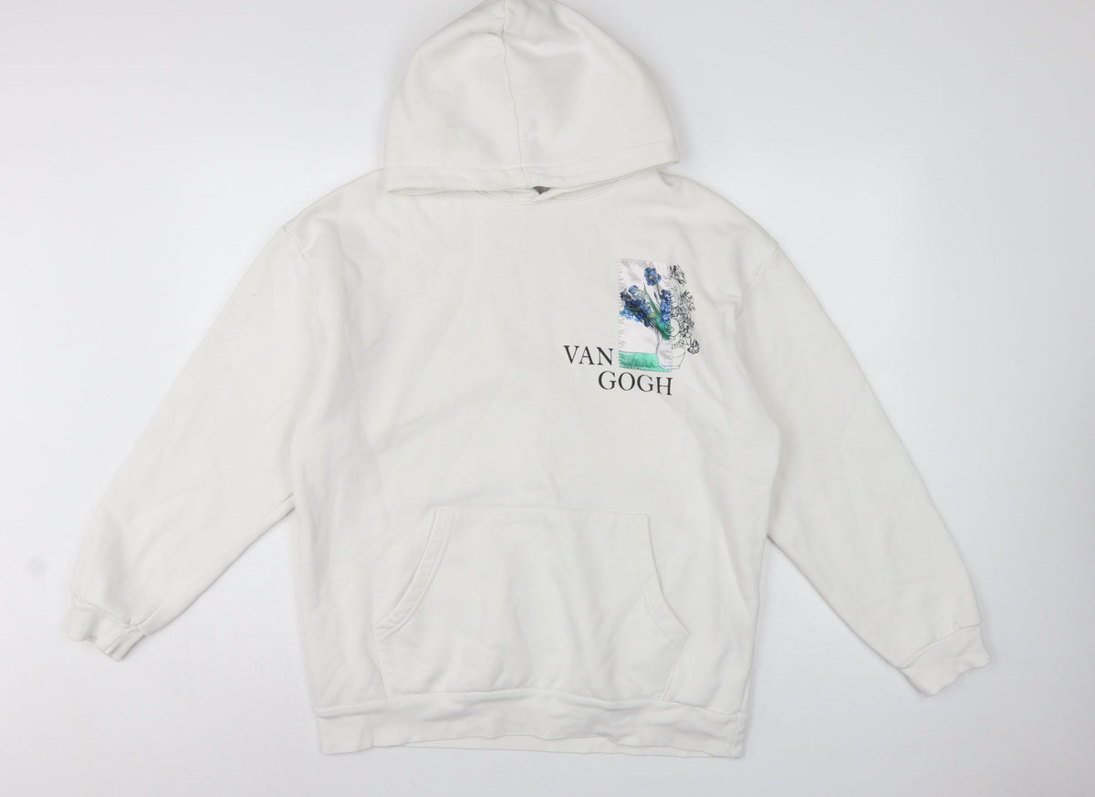 S/W Urbanity Unisex Adults White S Van Gogh Art Pullover Hoodie