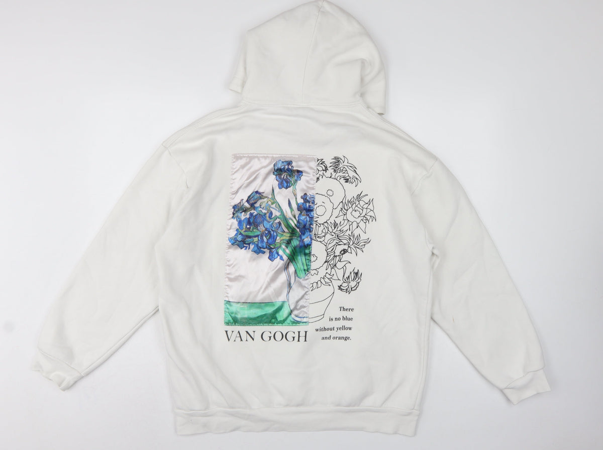 S/W Urbanity Unisex Adults White S Van Gogh Art Pullover Hoodie