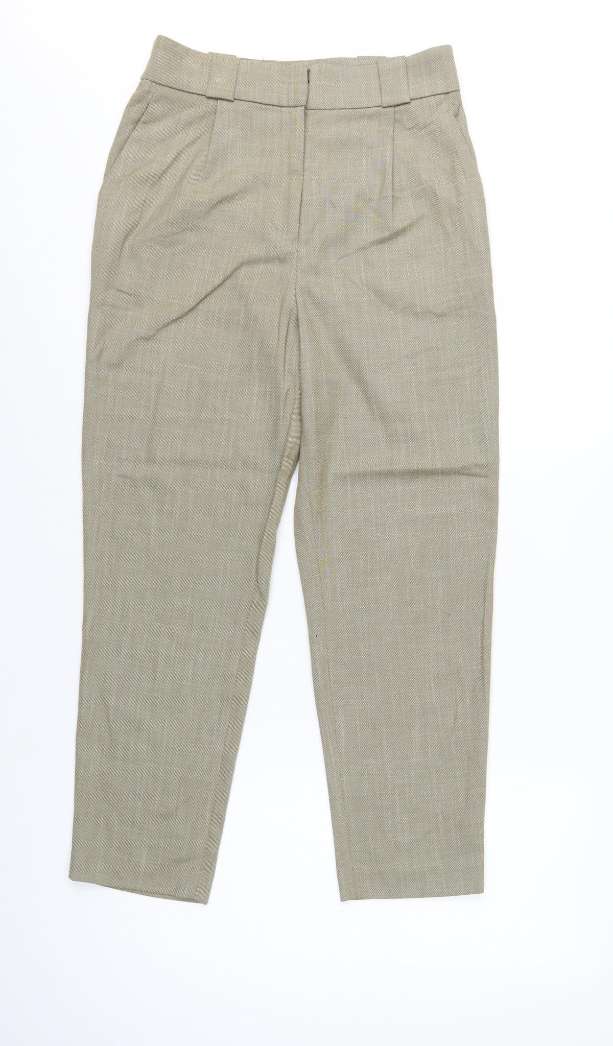 H&M Women’s Beige Tailored Tapered Trousers UK 8 High Rise