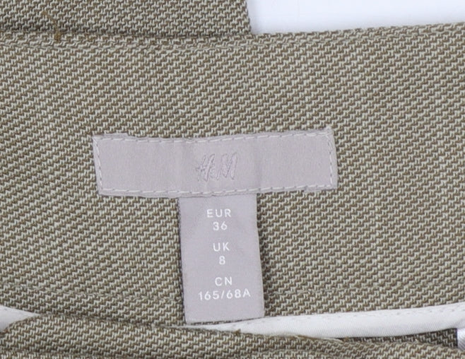 H&M Women’s Beige Tailored Tapered Trousers UK 8 High Rise