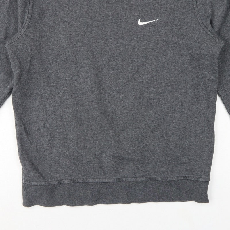 Nike Men’s Grey M Crew Neck Pullover Sweatshirt Logo Fleece