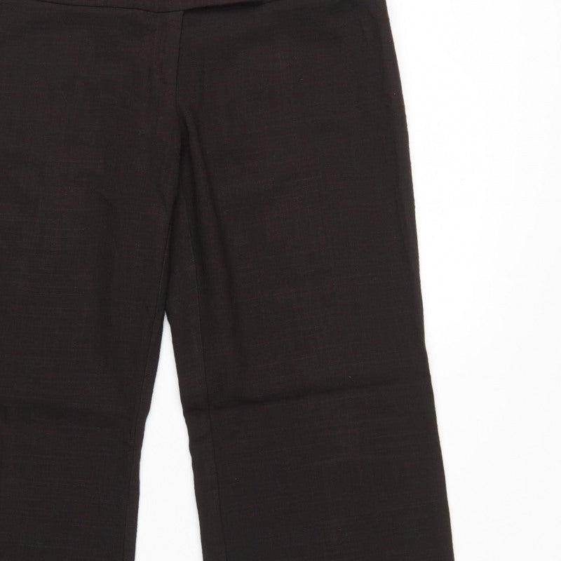 Oasis Women Black UK 12 Bootcut Tailored Dress Trousers