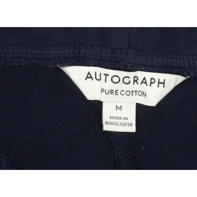 Autograph Mens Blue M Pure Cotton Zip Pocket Jogger Trousers