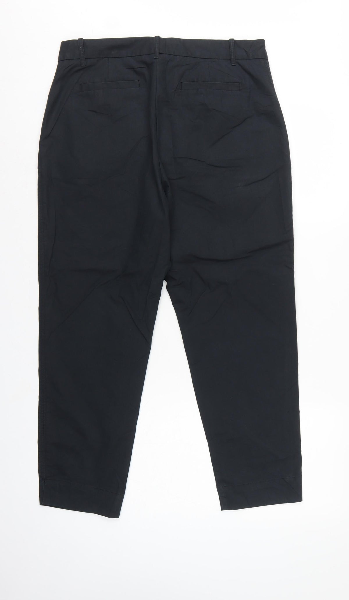 Marks and Spencer Women Black Size 14 Regular Tapered Chino Trousers