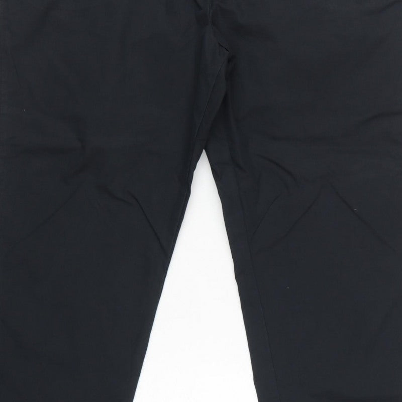 Marks and Spencer Women Black Size 14 Regular Tapered Chino Trousers