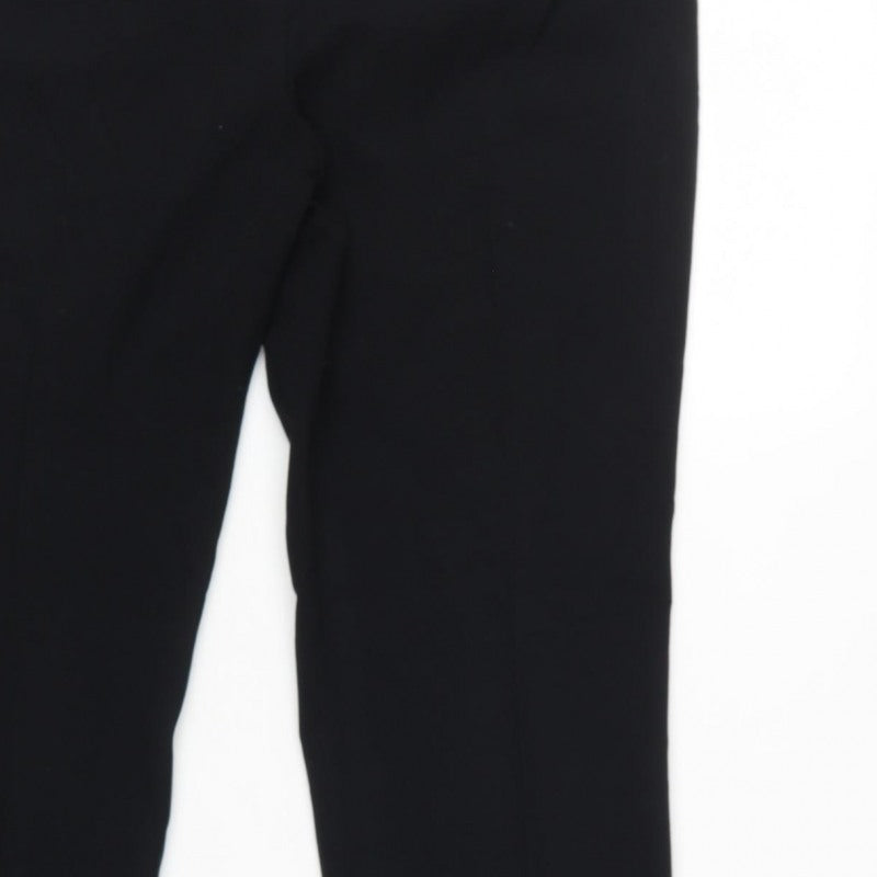 Marks & Spencer Women Black UK 12 Long Straight Dress Trousers