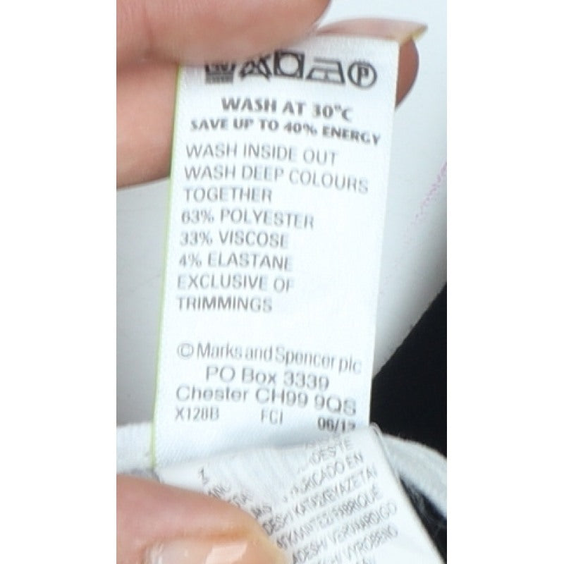 Marks & Spencer Women Black UK 12 Long Straight Dress Trousers