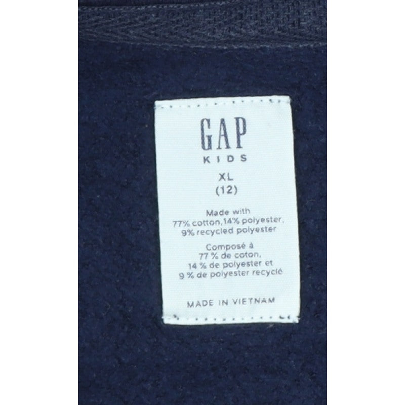 GAP Girls Blue XL 12-13 Years Full Zip Logo Hoodie Pockets