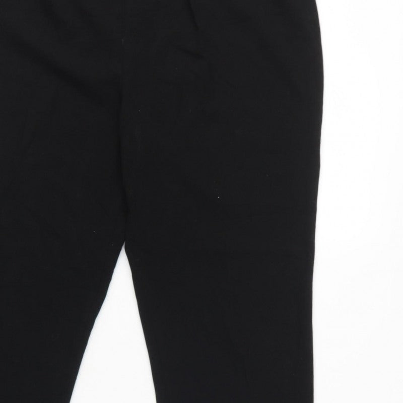 Marks and Spencer Women Black UK 14 Tapered Tailored Dress Trousers