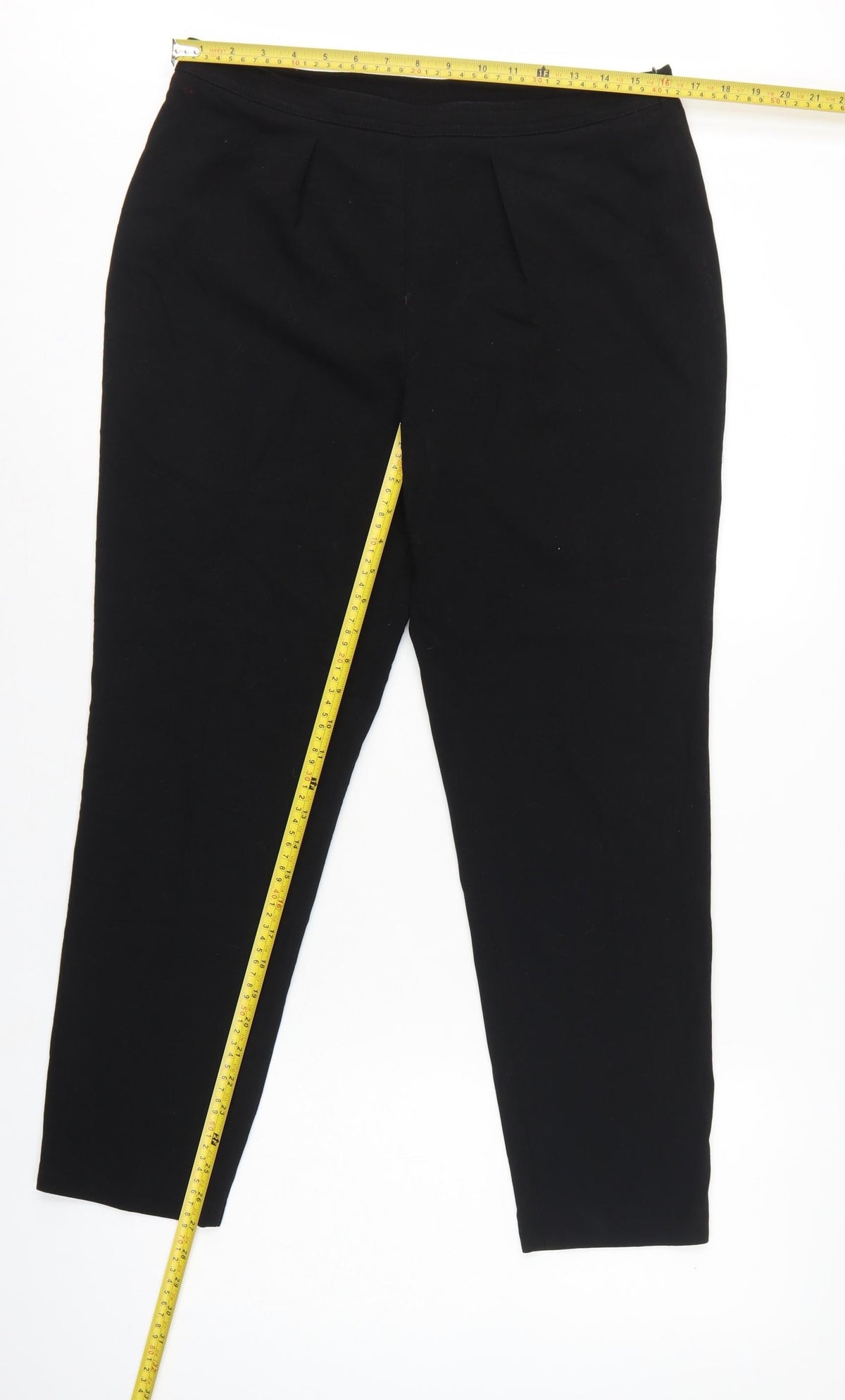 Marks and Spencer Women Black UK 14 Tapered Tailored Dress Trousers
