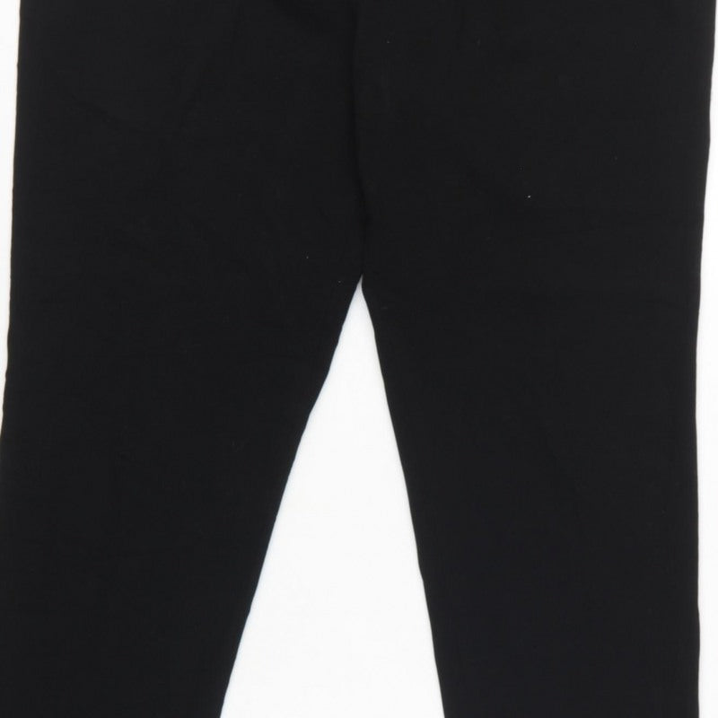 Marks and Spencer Women Black UK 14 Tapered Tailored Dress Trousers