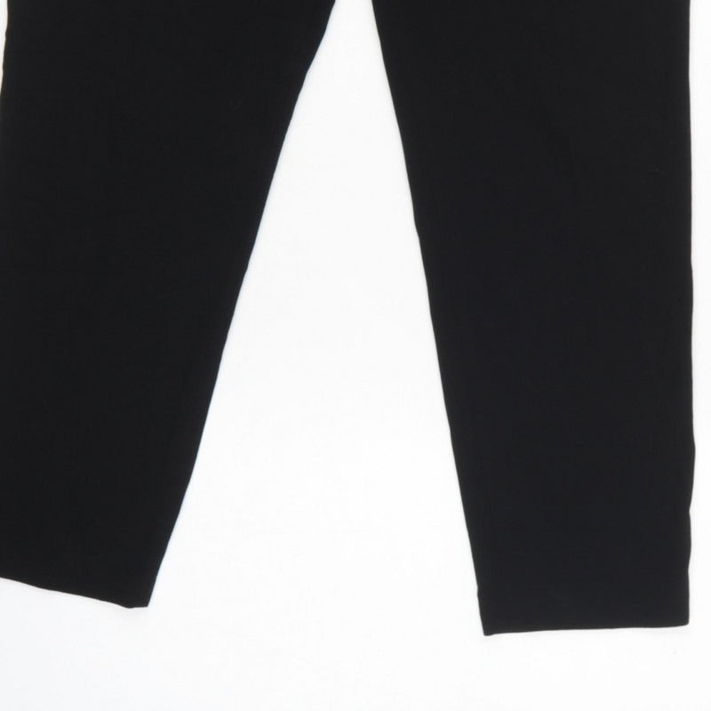 Marks and Spencer Women Black UK 14 Tapered Tailored Dress Trousers