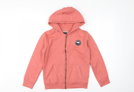 SoulCal & Co Boys Pink 11-12 Years Full Zip Hooded Hoodie Logo