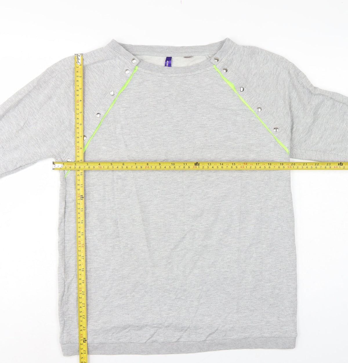 Seraphine Women Grey L Maternity Pullover Sweatshirt Neon Zip Detail