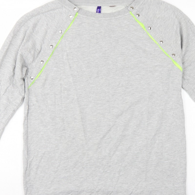 Seraphine Women Grey L Maternity Pullover Sweatshirt Neon Zip Detail
