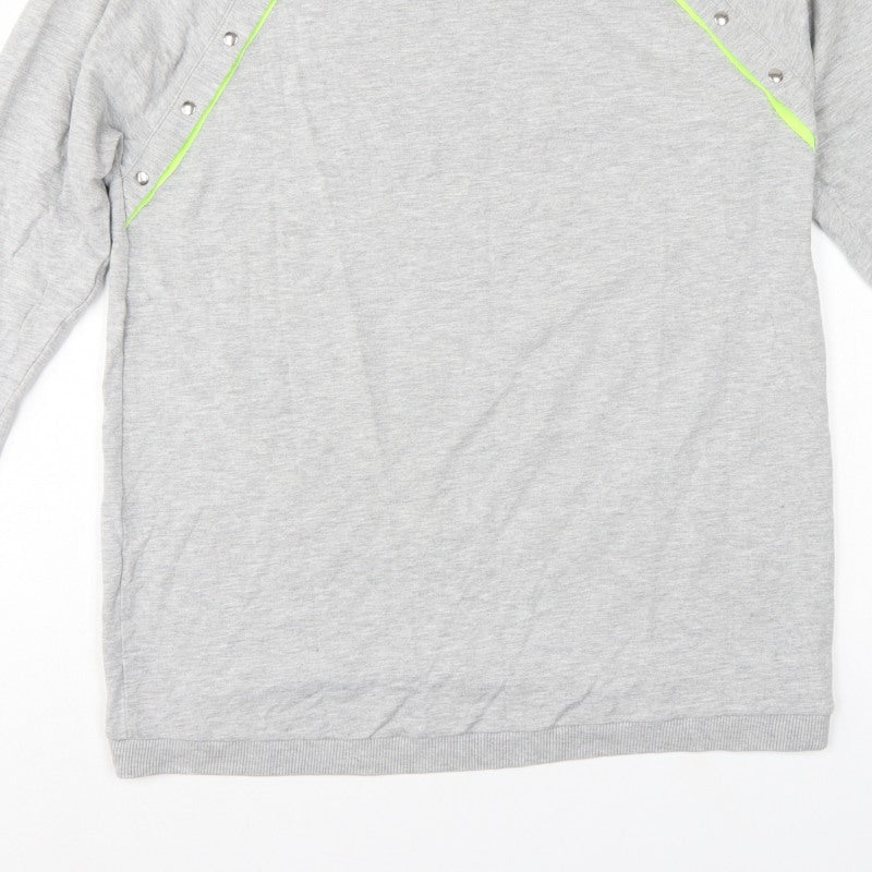 Seraphine Women Grey L Maternity Pullover Sweatshirt Neon Zip Detail