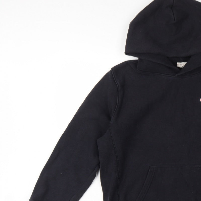 Additional view of Champion Men’s Black M Reverse Weave Pullover Hoodie Logo Heavyweight