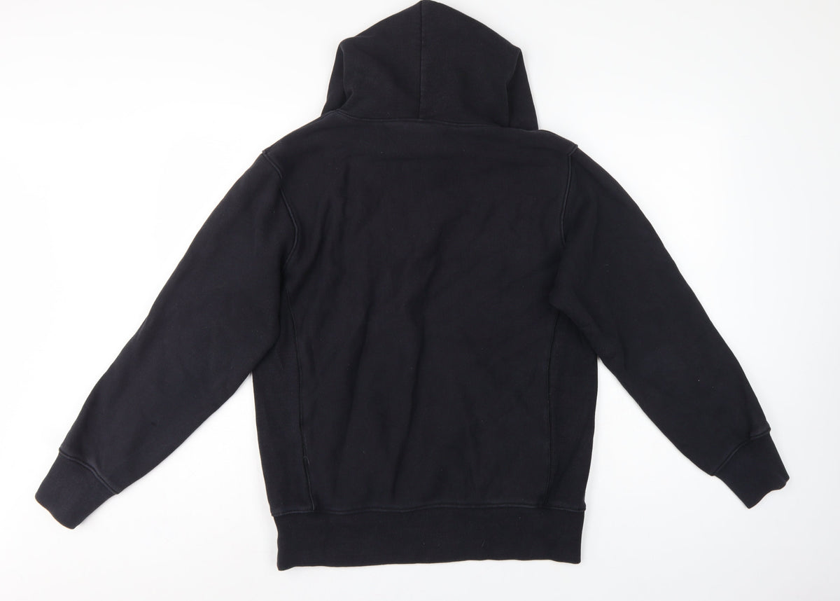 Brand and care label for Champion Men’s Black M Reverse Weave Pullover Hoodie Logo Heavyweight