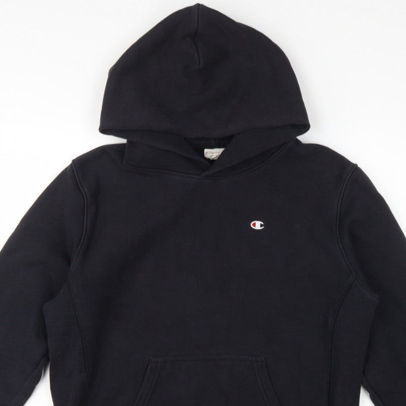 Additional view of Champion Men’s Black M Reverse Weave Pullover Hoodie Logo Heavyweight