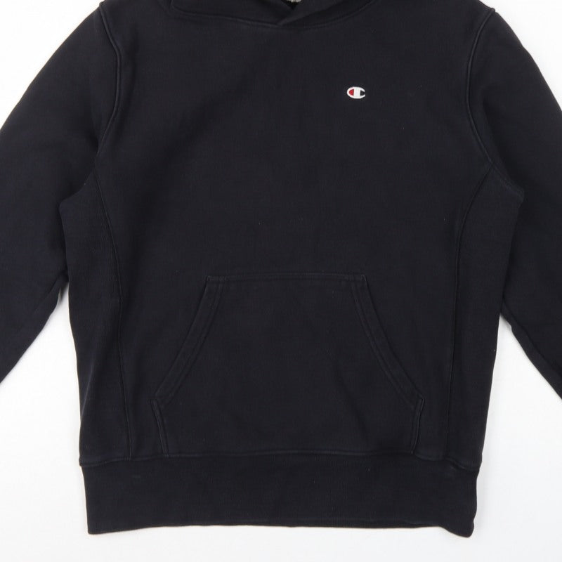 Additional view of Champion Men’s Black M Reverse Weave Pullover Hoodie Logo Heavyweight