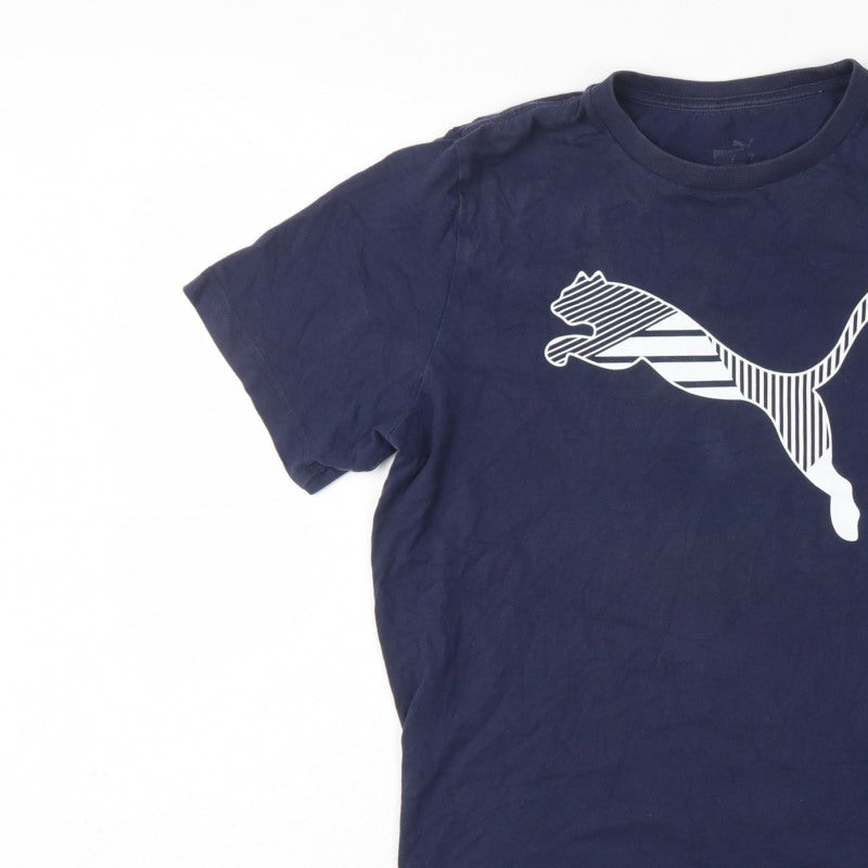 Puma Men’s Blue S Logo Graphic Crew Neck Short Sleeve T-Shirt
