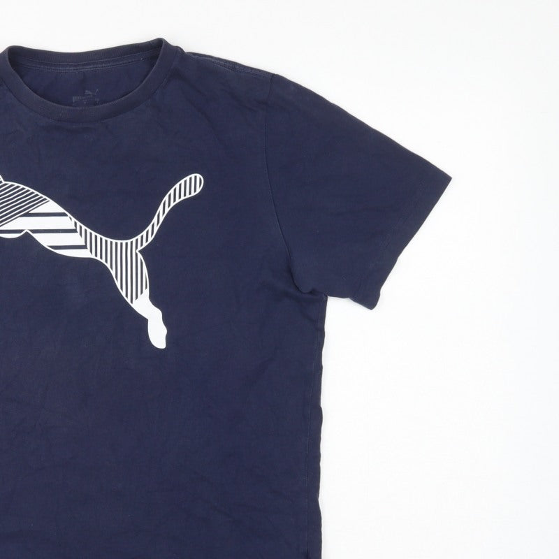 Puma Men’s Blue S Logo Graphic Crew Neck Short Sleeve T-Shirt