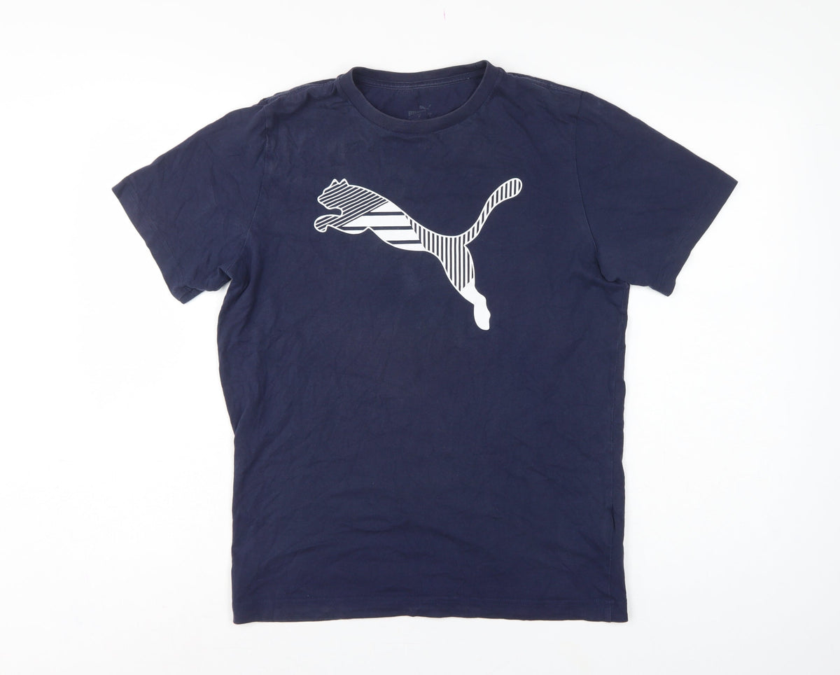 Puma Men’s Blue S Logo Graphic Crew Neck Short Sleeve T-Shirt