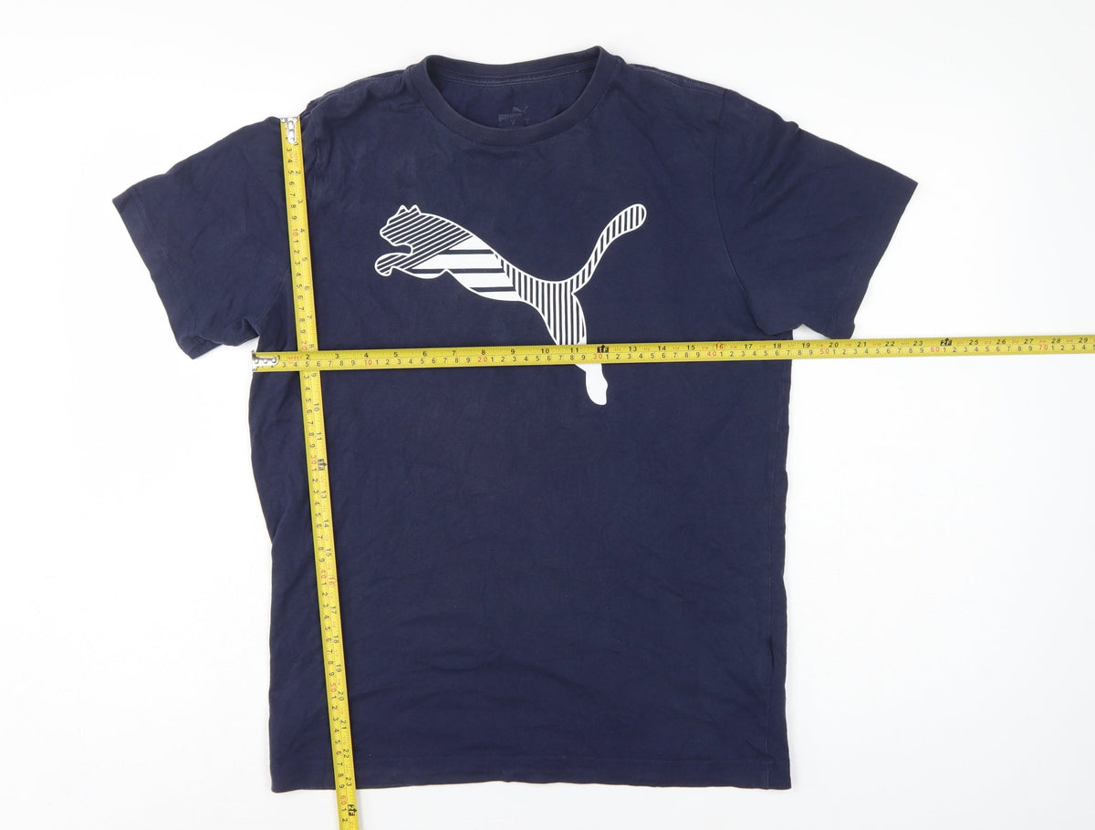 Puma Men’s Blue S Logo Graphic Crew Neck Short Sleeve T-Shirt