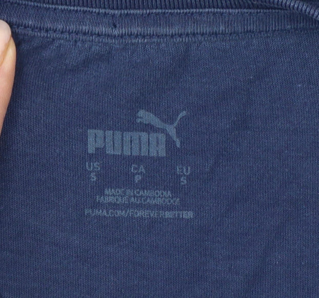 Puma Men’s Blue S Logo Graphic Crew Neck Short Sleeve T-Shirt