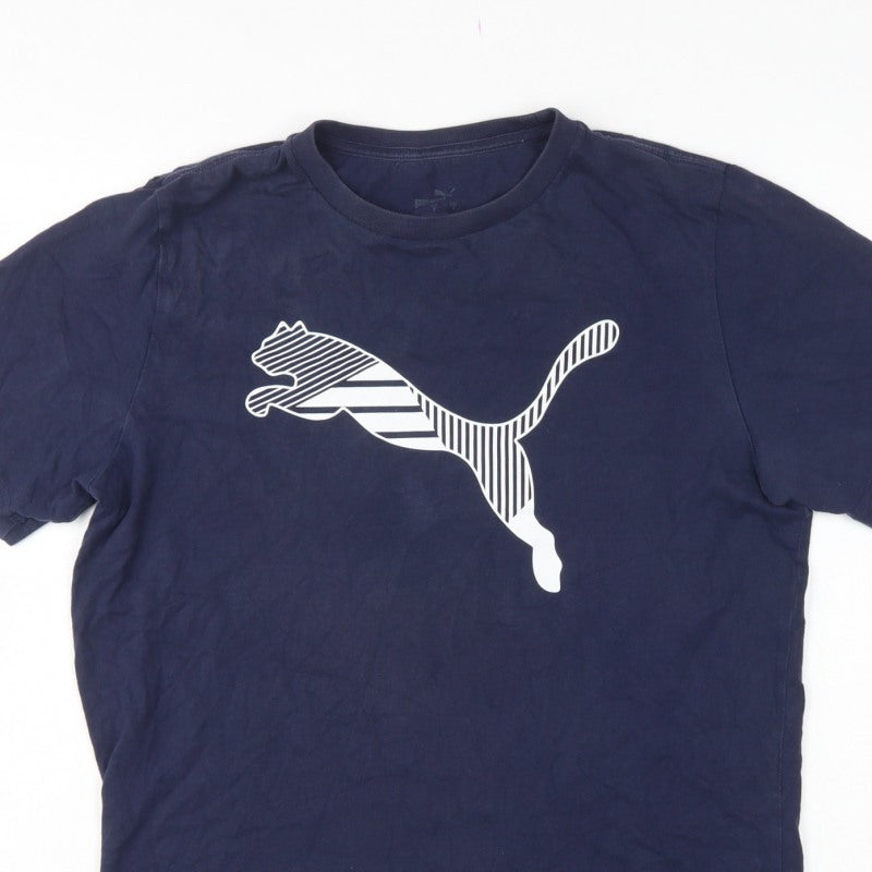 Puma Men’s Blue S Logo Graphic Crew Neck Short Sleeve T-Shirt