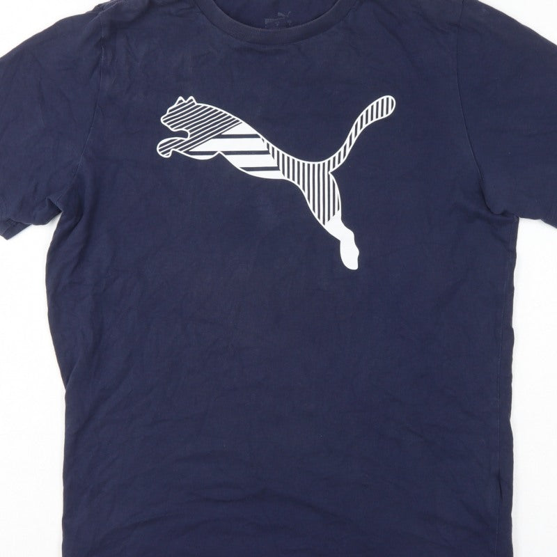 Puma Men’s Blue S Logo Graphic Crew Neck Short Sleeve T-Shirt