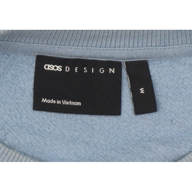 ASOS Design Men’s Blue M Relaxed Crew Neck Fleece Pullover Sweatshirt