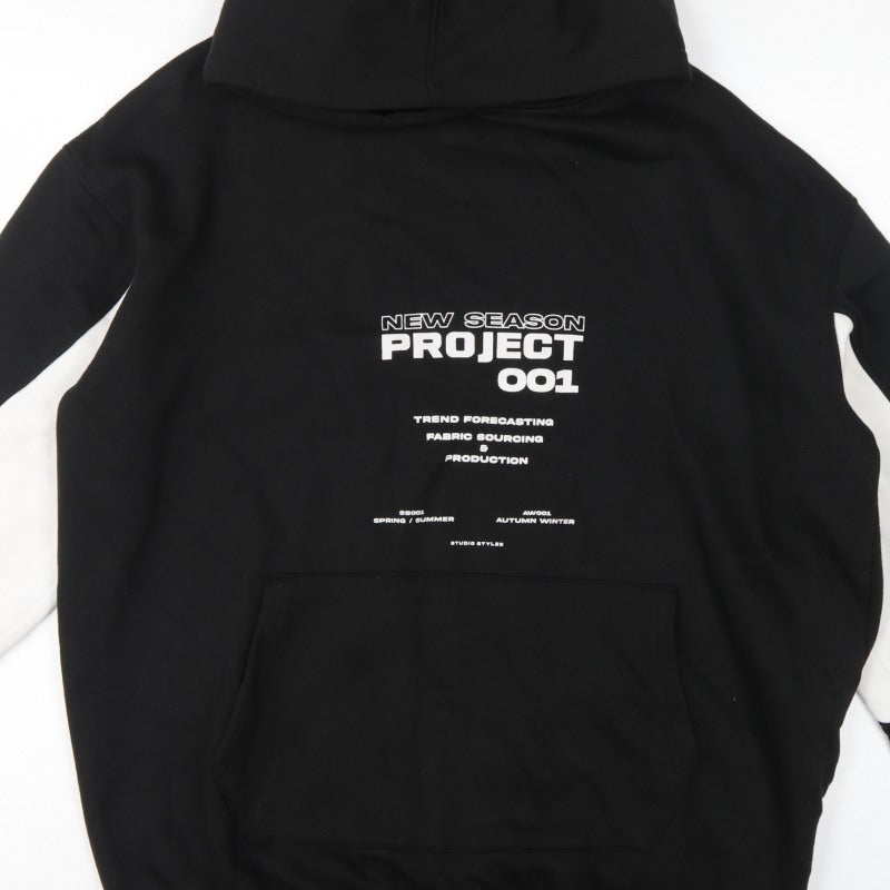 PrettyLittleThing Women’s Black UK 12 Pullover Hoodie Graphic Print