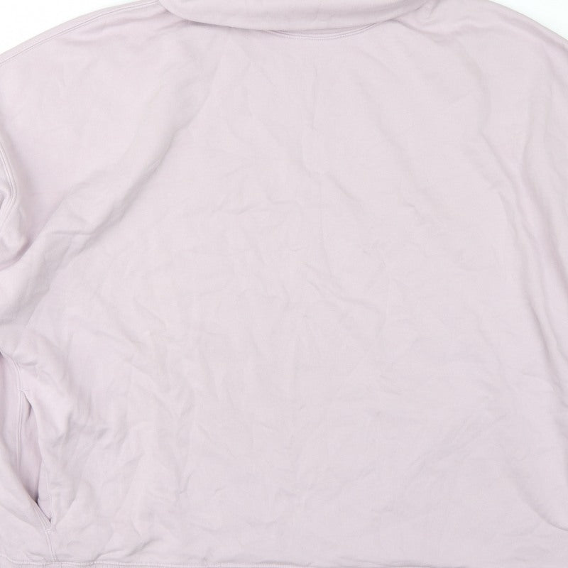 GAP Women Pink XL Oversized Cowl Neck Pullover Sweatshirt Pockets