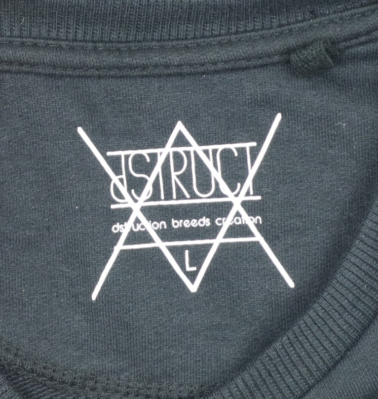 ASTRUCT Men’s Black Grey Colour Block Pocket Crew Neck Sweatshirt L